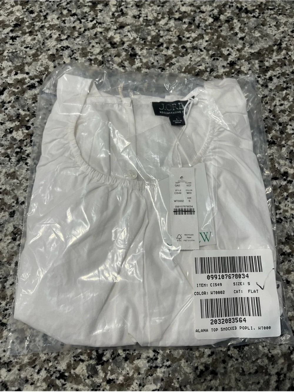 J Crew Top S Hyacinth White